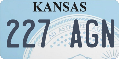 KS license plate 227AGN