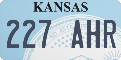 KS license plate 227AHR