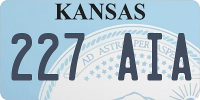 KS license plate 227AIA