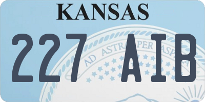 KS license plate 227AIB