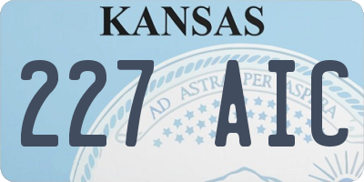 KS license plate 227AIC