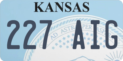 KS license plate 227AIG