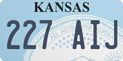 KS license plate 227AIJ