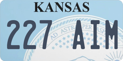 KS license plate 227AIM