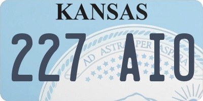 KS license plate 227AIO