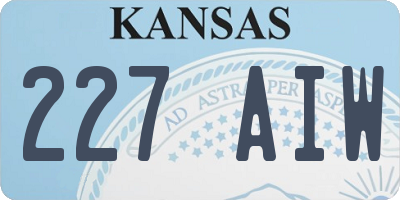 KS license plate 227AIW