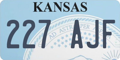 KS license plate 227AJF