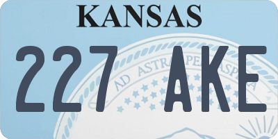 KS license plate 227AKE