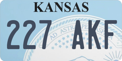 KS license plate 227AKF