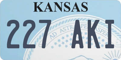 KS license plate 227AKI
