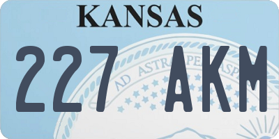 KS license plate 227AKM