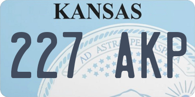 KS license plate 227AKP