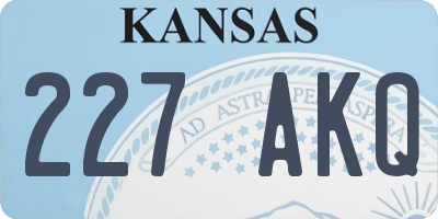 KS license plate 227AKQ