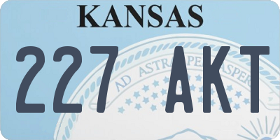 KS license plate 227AKT