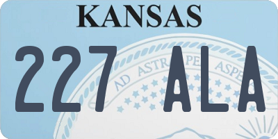 KS license plate 227ALA