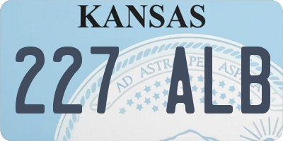 KS license plate 227ALB