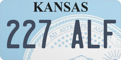 KS license plate 227ALF