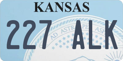 KS license plate 227ALK