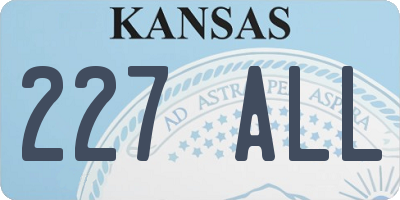 KS license plate 227ALL