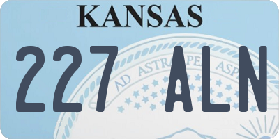 KS license plate 227ALN