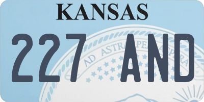 KS license plate 227AND