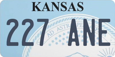 KS license plate 227ANE