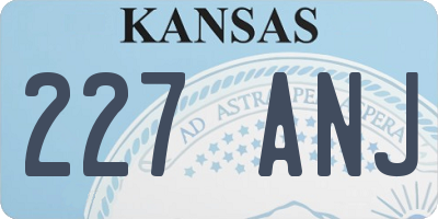 KS license plate 227ANJ