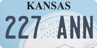 KS license plate 227ANN