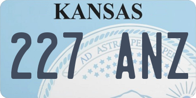 KS license plate 227ANZ