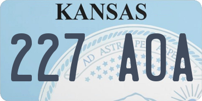 KS license plate 227AOA
