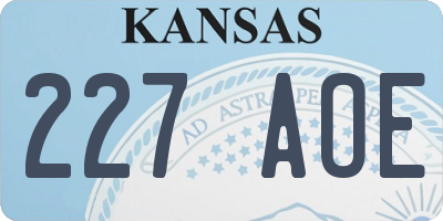 KS license plate 227AOE