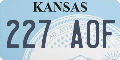 KS license plate 227AOF