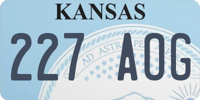 KS license plate 227AOG