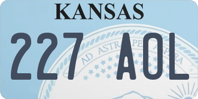 KS license plate 227AOL