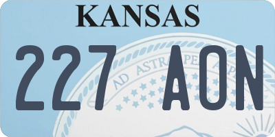 KS license plate 227AON