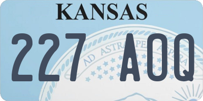 KS license plate 227AOQ