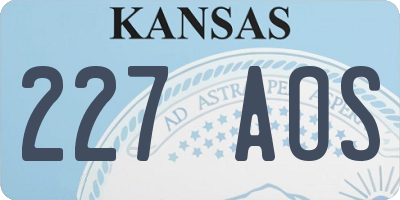 KS license plate 227AOS