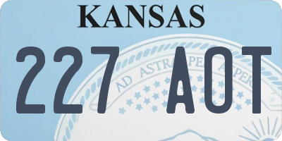 KS license plate 227AOT