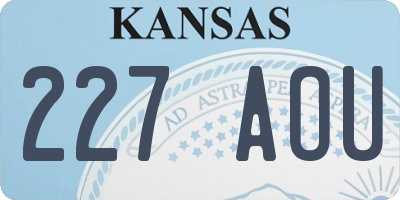 KS license plate 227AOU