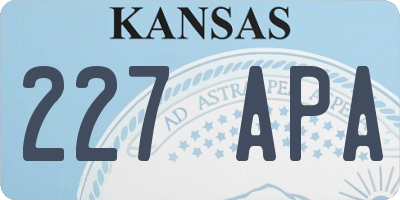 KS license plate 227APA