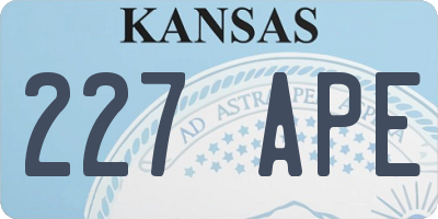 KS license plate 227APE