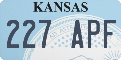 KS license plate 227APF