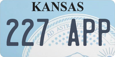 KS license plate 227APP