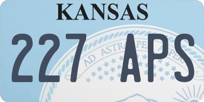 KS license plate 227APS