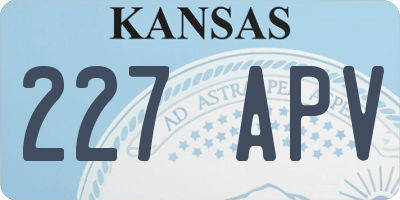KS license plate 227APV