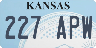 KS license plate 227APW