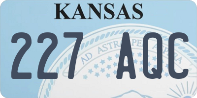 KS license plate 227AQC