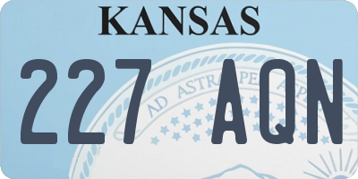 KS license plate 227AQN