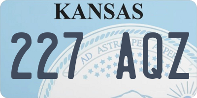 KS license plate 227AQZ
