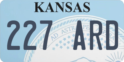 KS license plate 227ARD